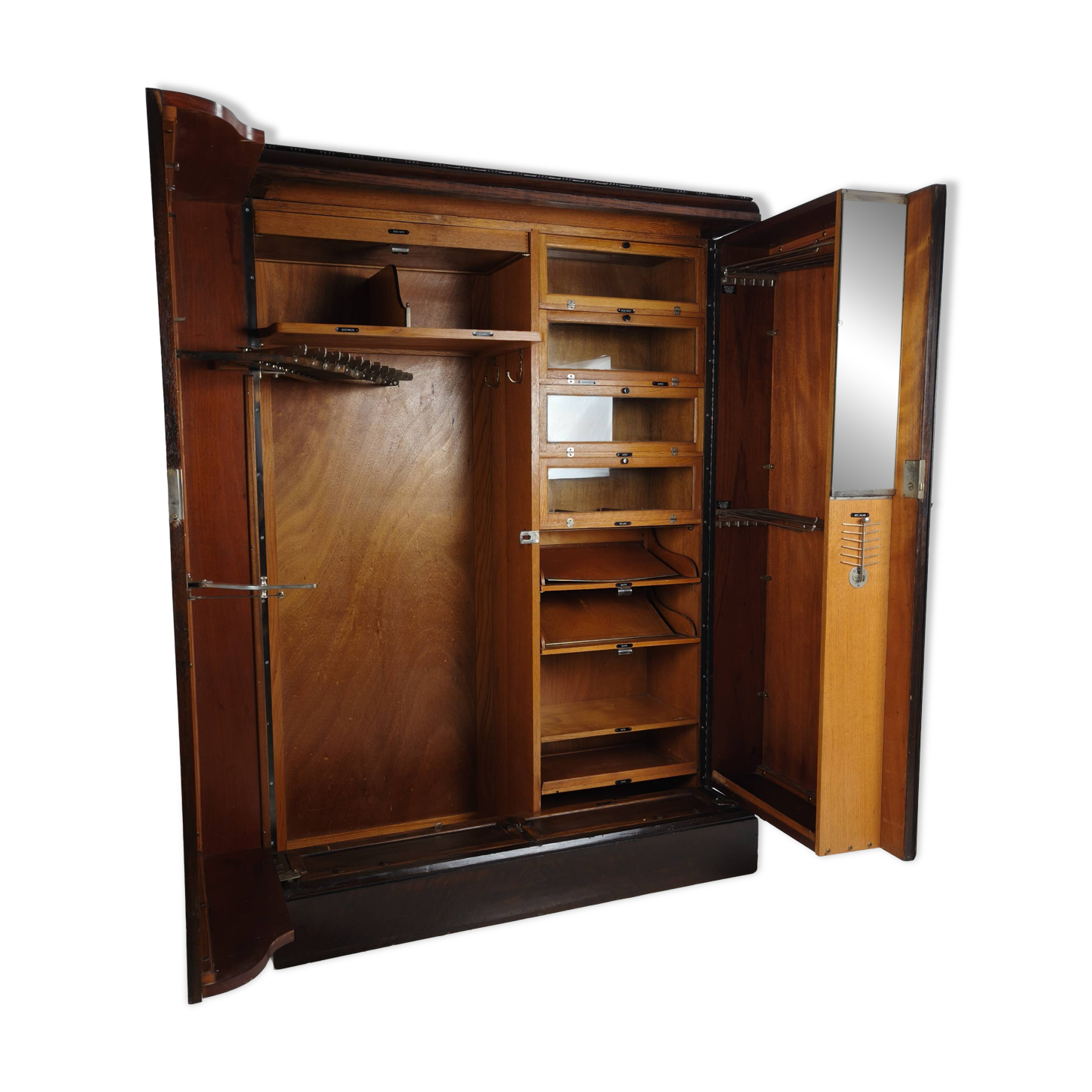 1920s Mahogany and Oak Compactom Ltd Gentleman’s Wardrobe