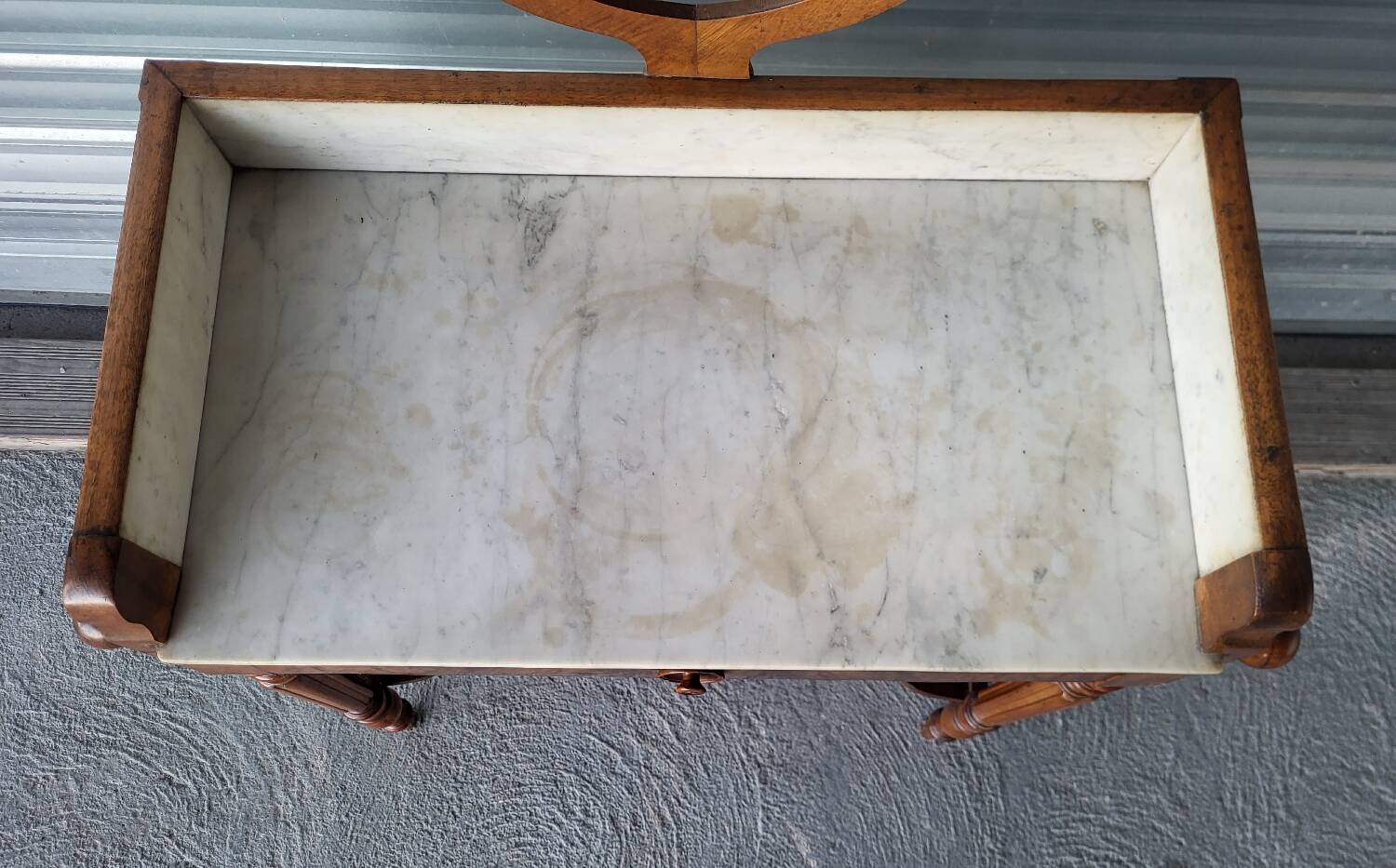 Antique marble and solid wood dressing table