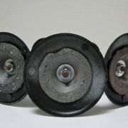 Trois bougeoirs métal laqué noir scandinaves