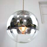 Vintage Italian Glass & Chrome Sphere Lamp, 90s