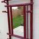 Old vintage red lacquered bamboo Asian coat rack