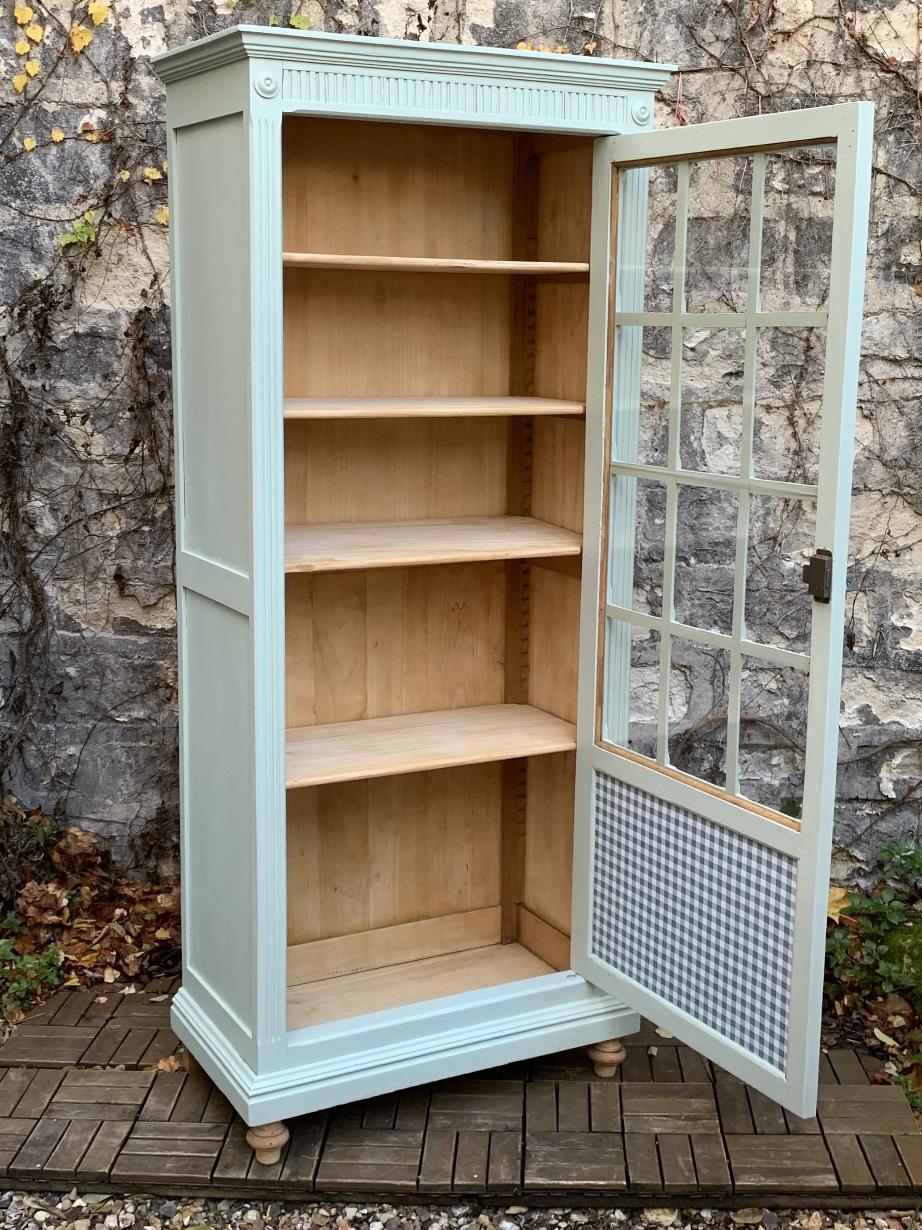 Antique celadon glass Parisian wardrobe H162