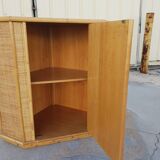 Rattan corner cupboard 1970
