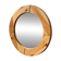 Round mirror in raw wood