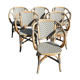 Lot de 6 fauteuils bistrot de terrasse en rotin type "parisienne"