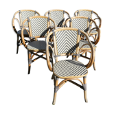 Set of 6 rattan terrace bistro armchairs type "Parisian"