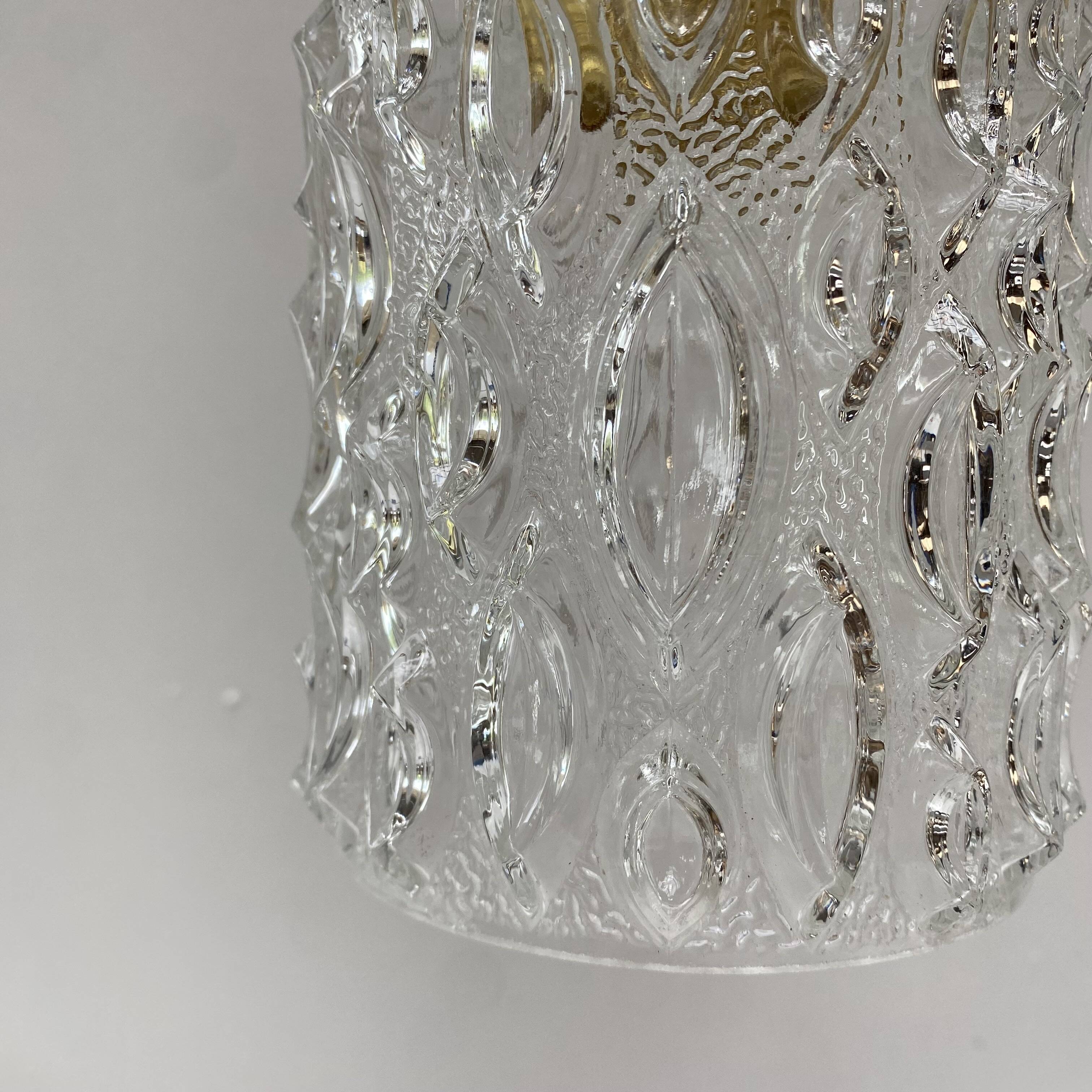 Vintage suspension in moulded pressed glass
