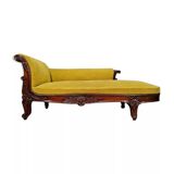 Napoleon III mahogany chaise longue bench