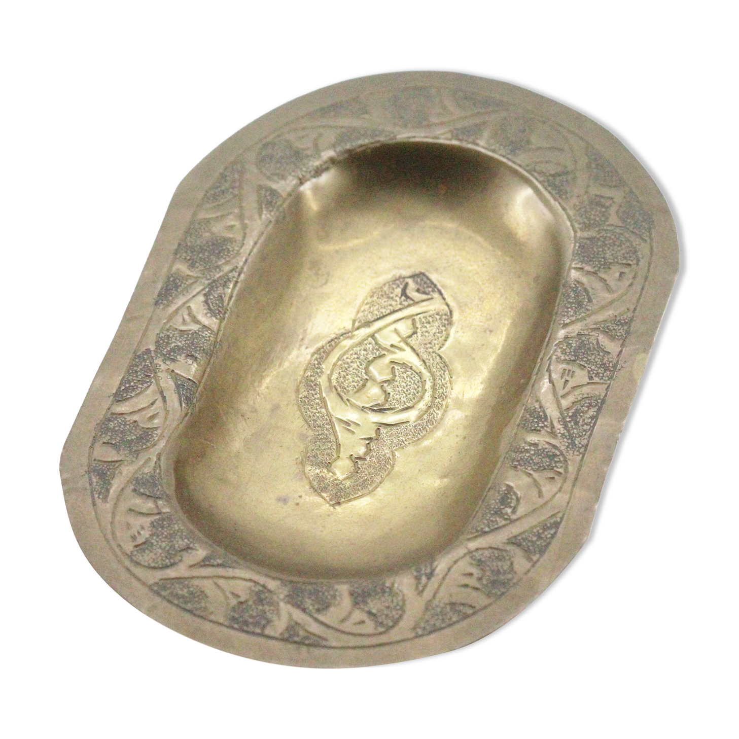 Empty moroccan brass pocket