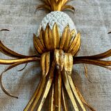 Pair of pineapple wall lights, in the style of Maison Charles / Jansen, 1960s, Hollywood Regency.