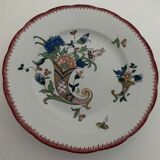 6 Sarreguemines dessert plates, cornucopia, 1928