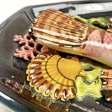 Large Vallauris slip dish 57x25 cm lobster fish