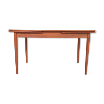 Scandinavian modern teak extendable dining table, 1950's