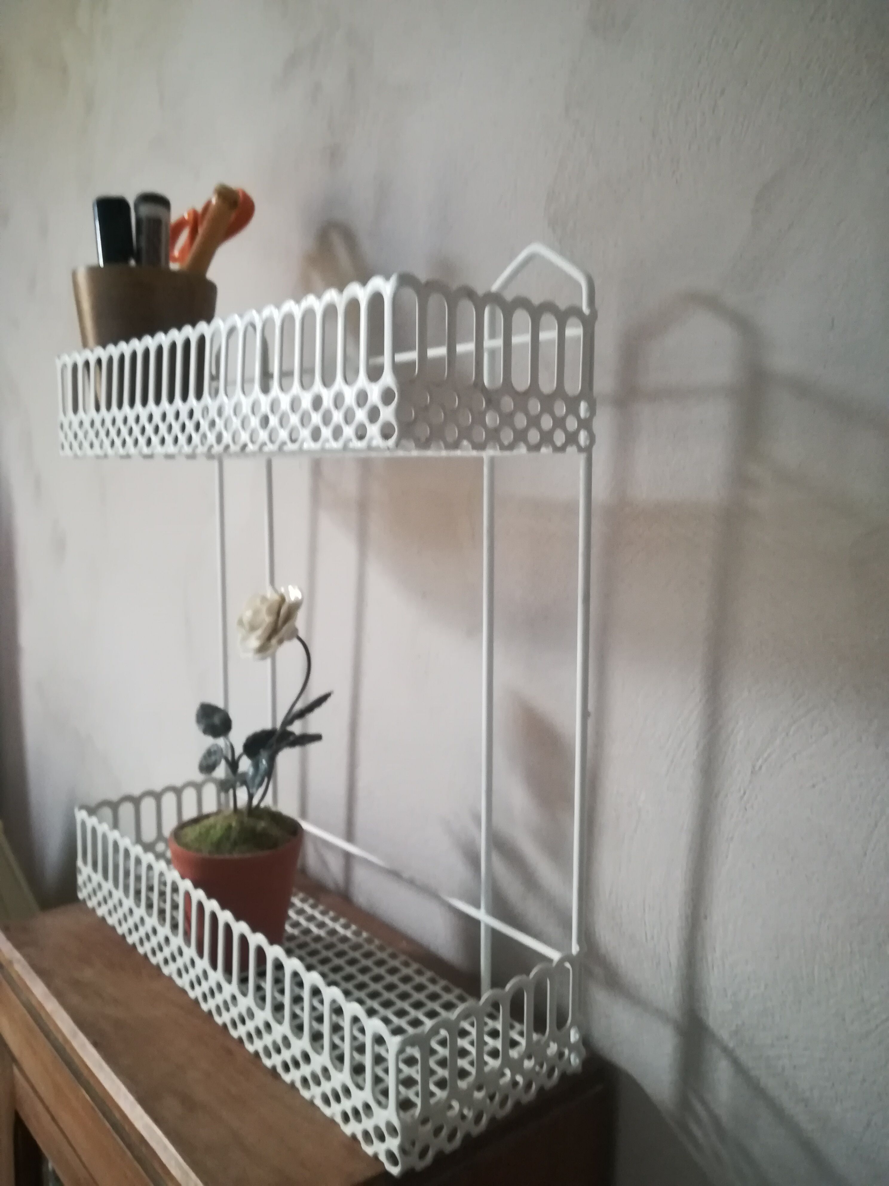 Open metal shelf