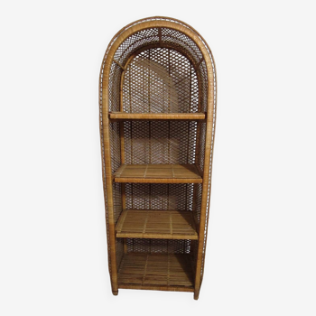 Wicker and rope bookcase from the 60s/70s.
