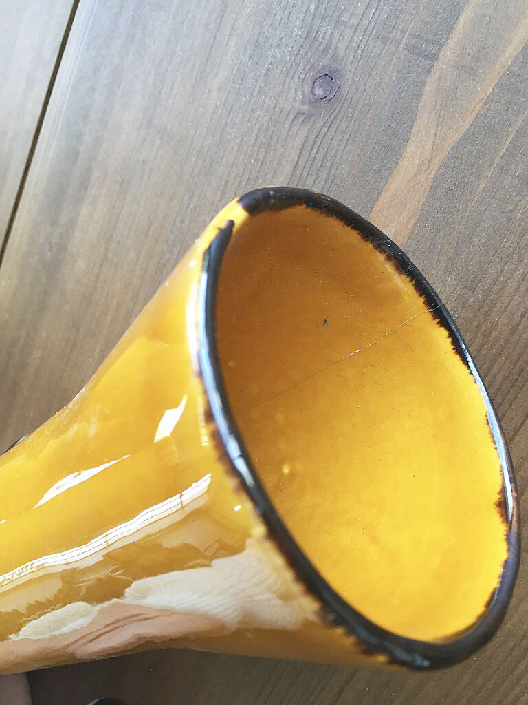 Service carafe et verres céramique jaune