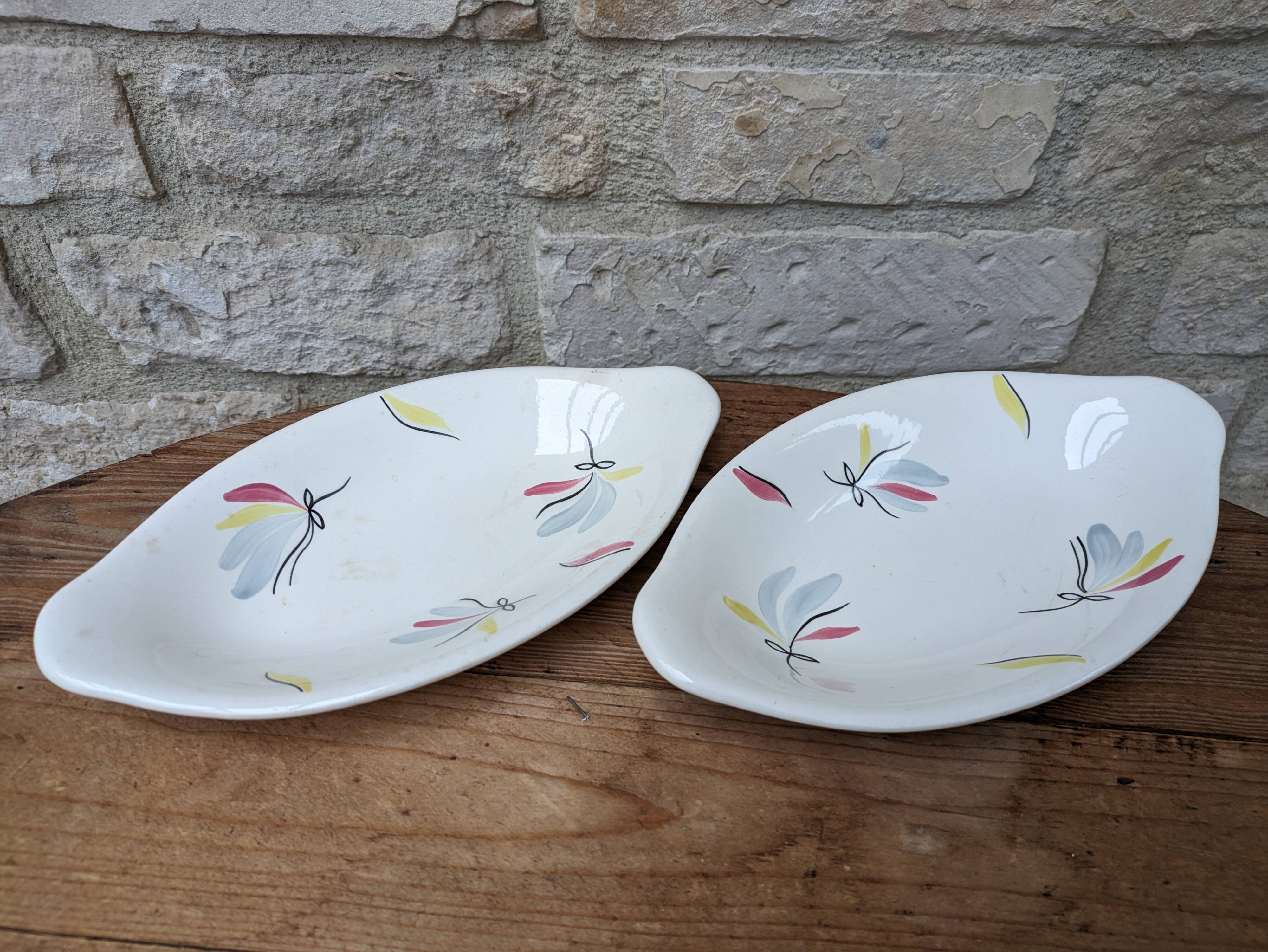 Lot of 2 old ceramic dishes Firminy Salins France