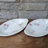 Lot of 2 old ceramic dishes Firminy Salins France