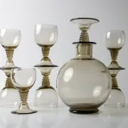 Art deco Traditie decanter with 7 glasses by W.J. Rozendaal – Kristalunie