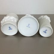 Set of 3 Original OP Art Biscuit Porcelain Vases by AK Kaiser, Germany, 1970s