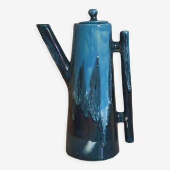 Vallauris pitcher in blue ceramic