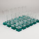 Set of 24 Luigi Bormioli Postmodern Light & Music Monet glasses, Italy, 1980s.