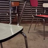 Set of 9 chairs in multicolored formica