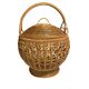Large vintage woven rattan basket