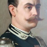 Antique painting portrait of a military gentleman, Arturo FALDI (Florence 1856-1911)
