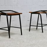 Pair of modernist stools, France, 1960s