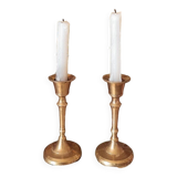 Duo of small brass candlesticks
