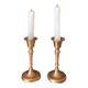 Duo of small brass candlesticks