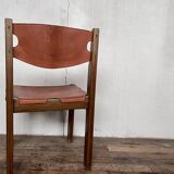 Regain home chair in elm and leather 1980