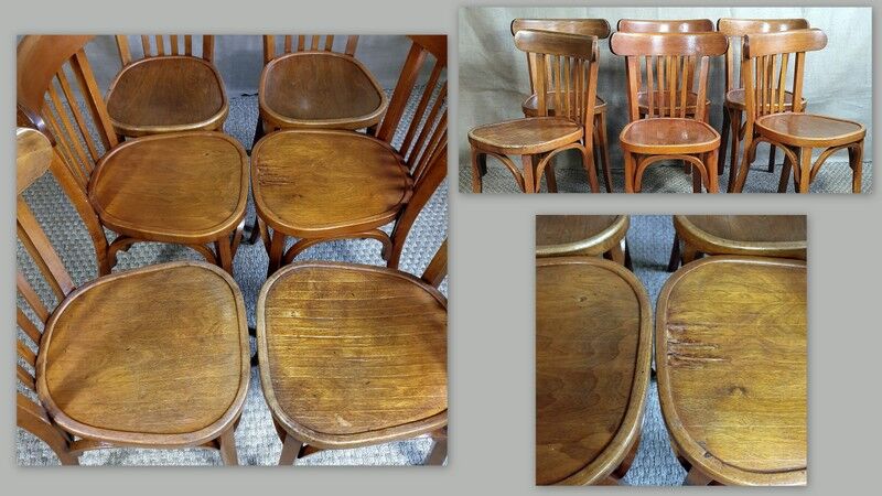 Lot 6 chairs Baumann no.108