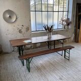 Guinguette table and its 2 benches