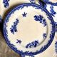 6 Staffordshire blue ironstone dinner plates