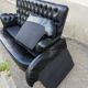 Black leather sofa 2 padded seats