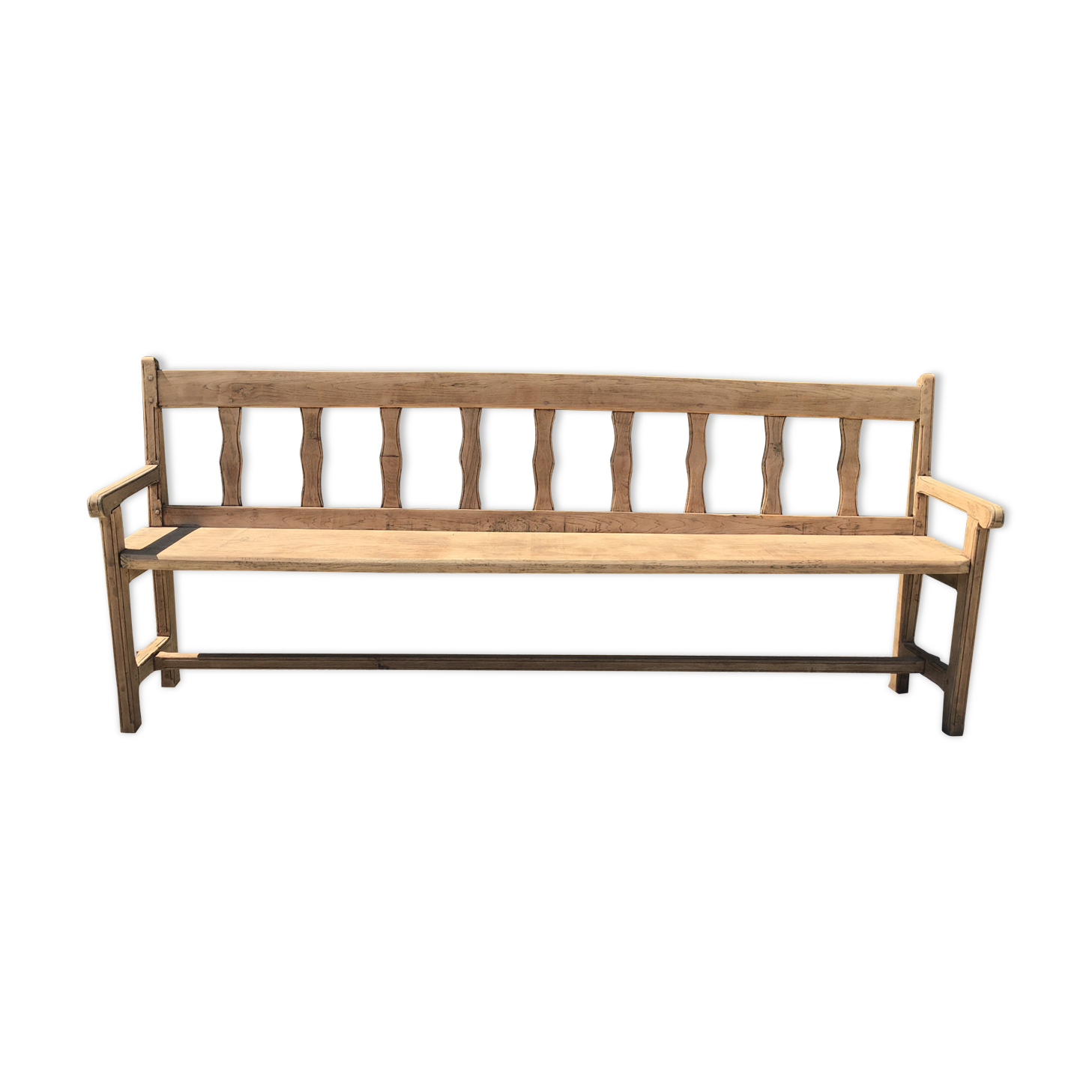 19th 10th wood oak back bench