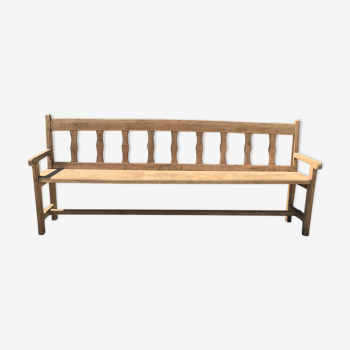 19th 10th wood oak back bench