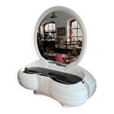 Space Age vanity table with large oval mirror