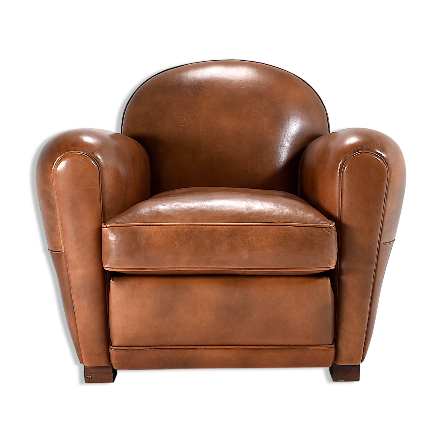 Tawny Leather Club Chair