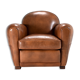 Tawny Leather Club Chair