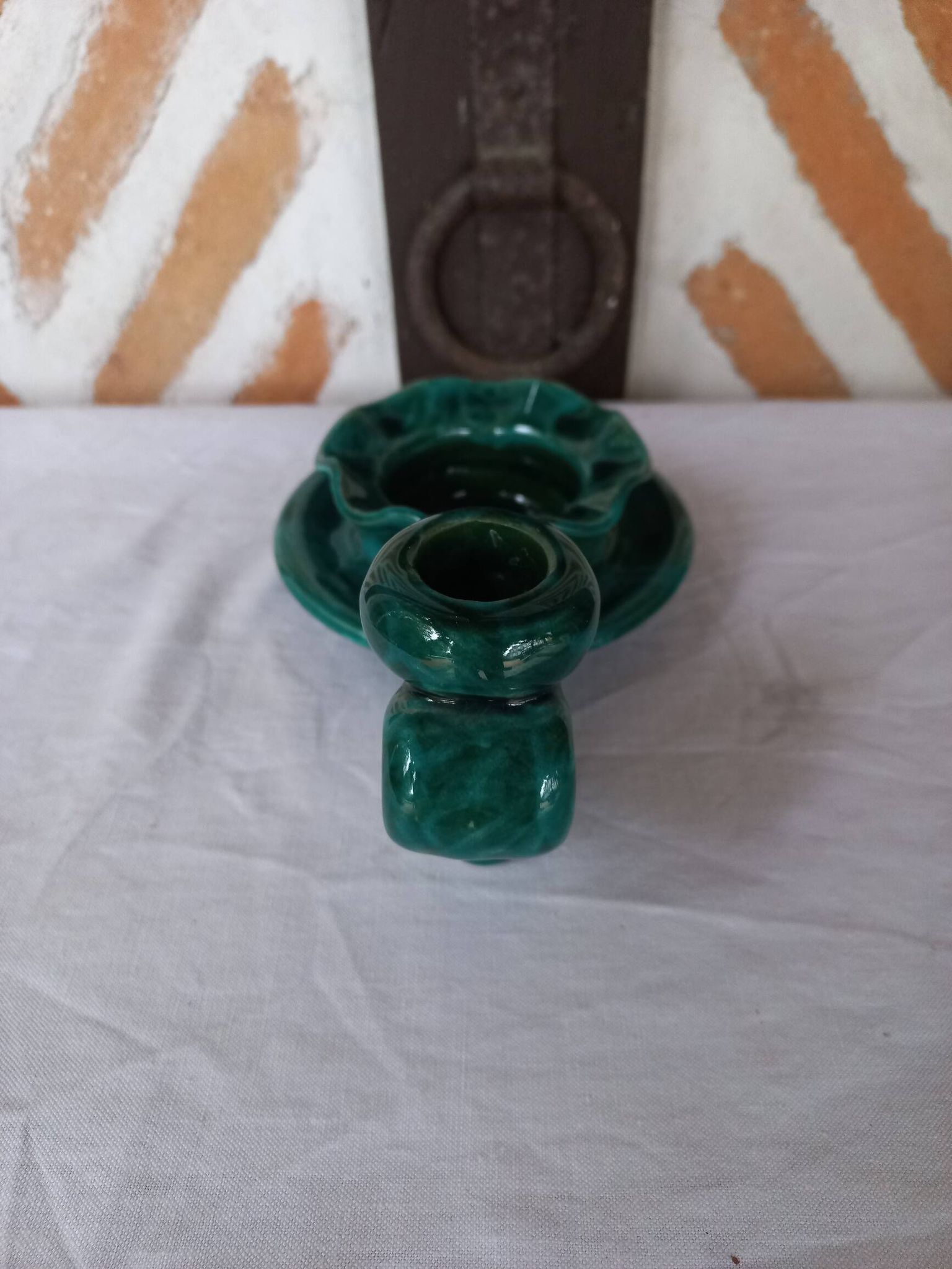 Bougeoir vintage vert