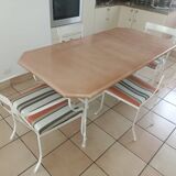 Red Cedar glazed lava stone table