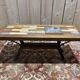 Table basse bois et céramique années 70