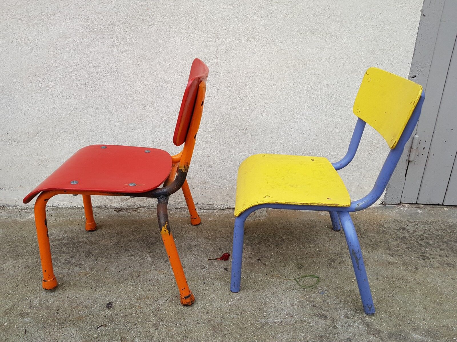 mullca school chairs duo for kids vintage
