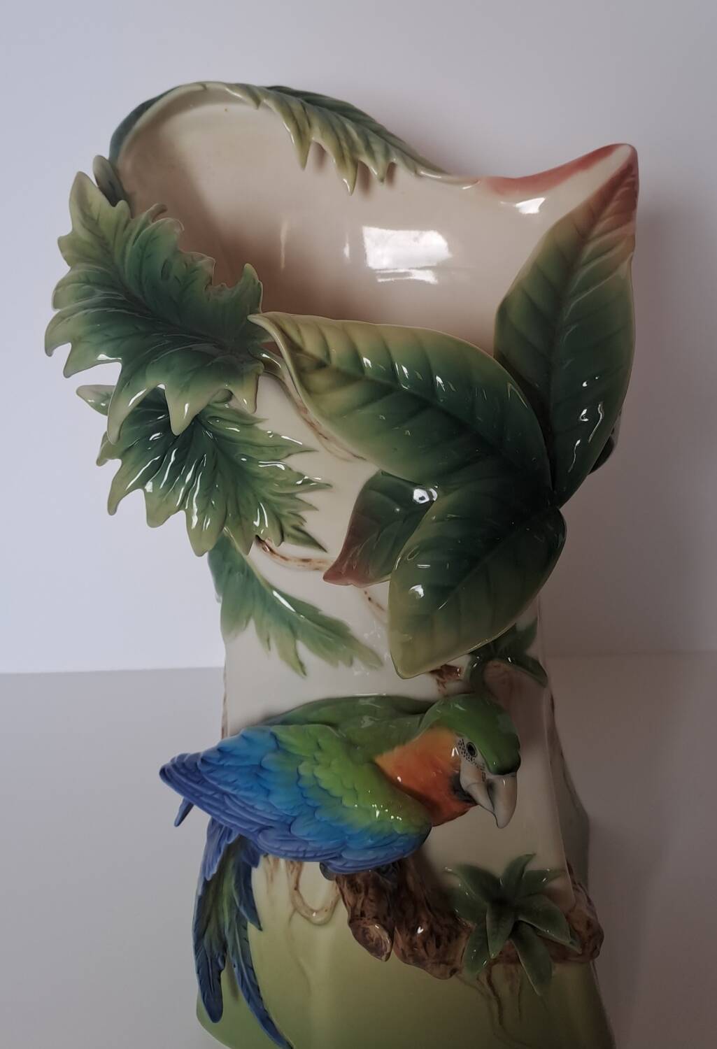 Franz porcelain parrot vase
