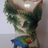 Vase au perroquet en porcelaine Franz