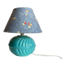 Lampe boule céramique bleue années 80