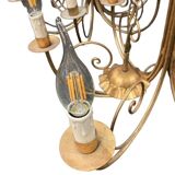 Pair of metal dore pendant lamps